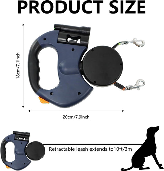 Double Retractable Dog Leash